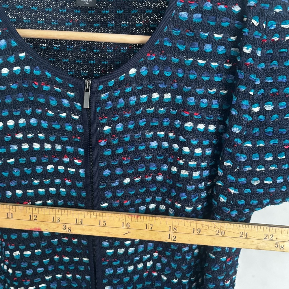 St John Knit Martinique Tweed Dolman Sleeve Jacket Navy Multi Sz 12 Retail $1395 - Picture 12 of 16